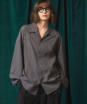 Radial Darts Prime-Over Open Collar Shirt