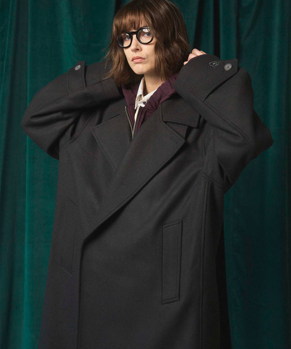 Super140s Prime-Over Melton Double Breasted Coat