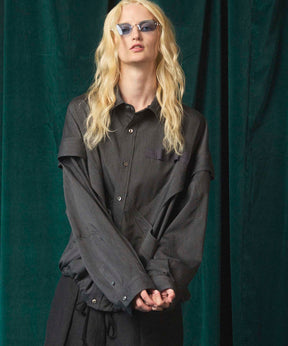 Prime-Over Curved Curve switching Regular Collar Shirt (Copy)