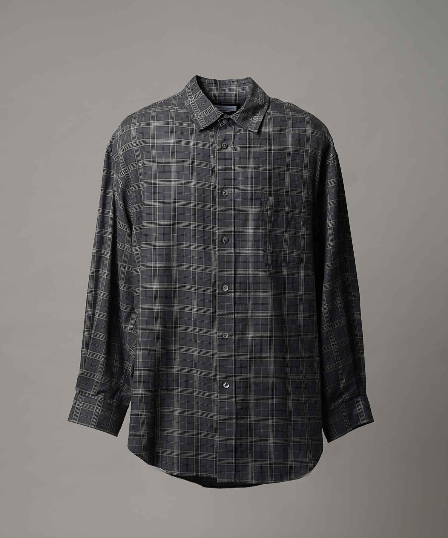 [意大利死库织物] Prime-Over常规衣领衬衫外套