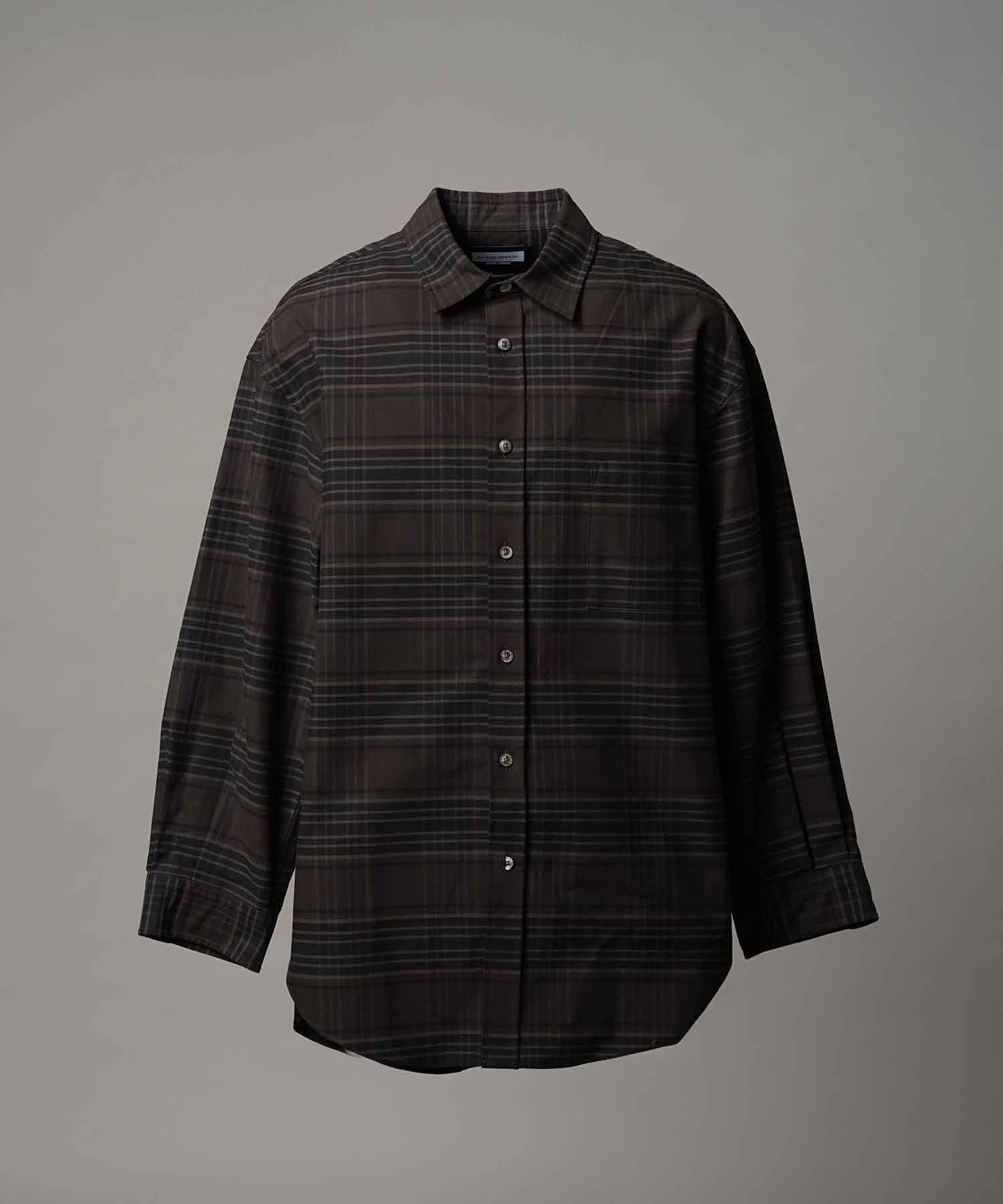 [意大利死库织物] Prime-Over常规衣领衬衫外套