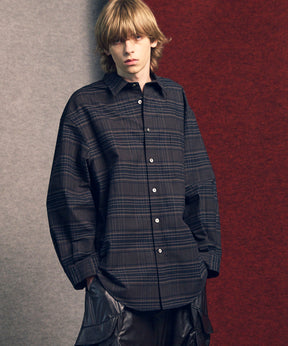 [意大利死库织物] Prime-Over常规衣领衬衫外套