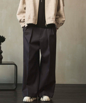 4 가지 색상 샹 브레이 세탁 가능한 양모 프라임 전역의 두 개의 턱 넓은 바지