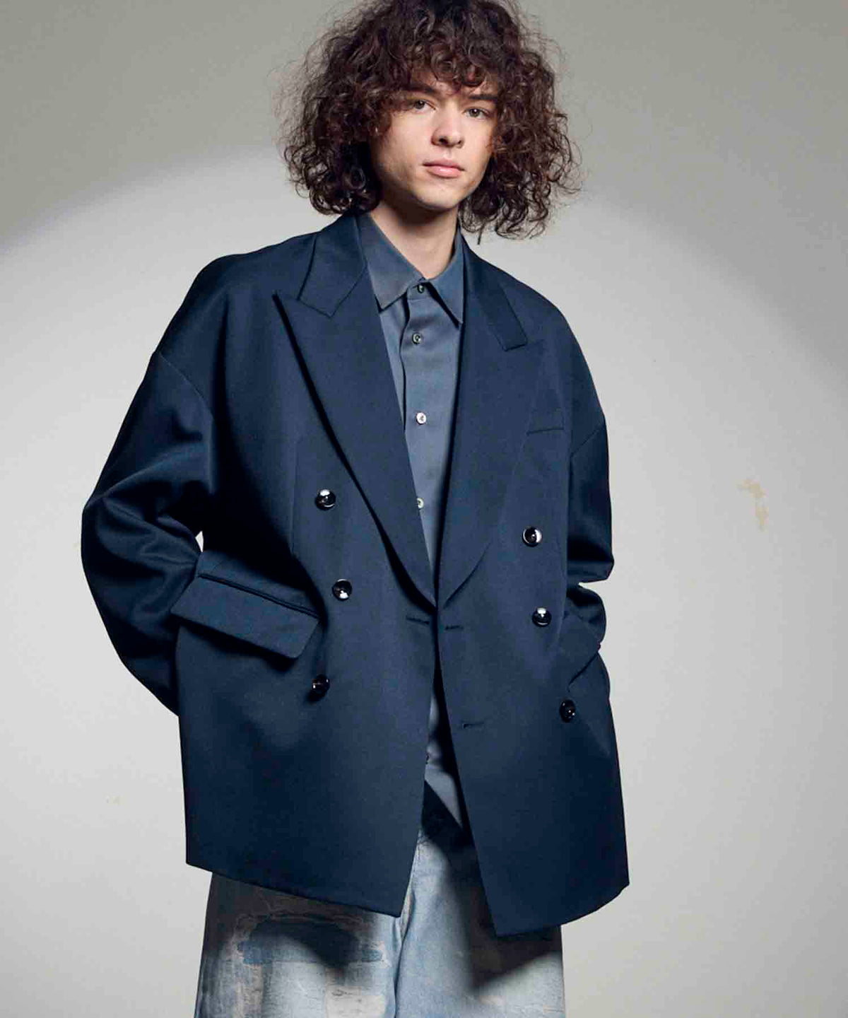 【Italian Dead Stock Fabric】Prime-Over Peaked Lapel Double Tailored Jacket