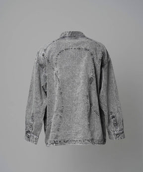 Denim Curved Switching Shirt Blouson
