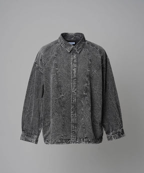 Denim Curved Switching Shirt Blouson