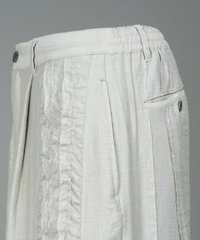 [26SS PRE-ORDER] Linen Mix Slab Side Big Pocket Prime-Wide Pants