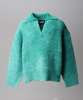 Gradation Short Length Prime-Over V-Neck Knit Pullover