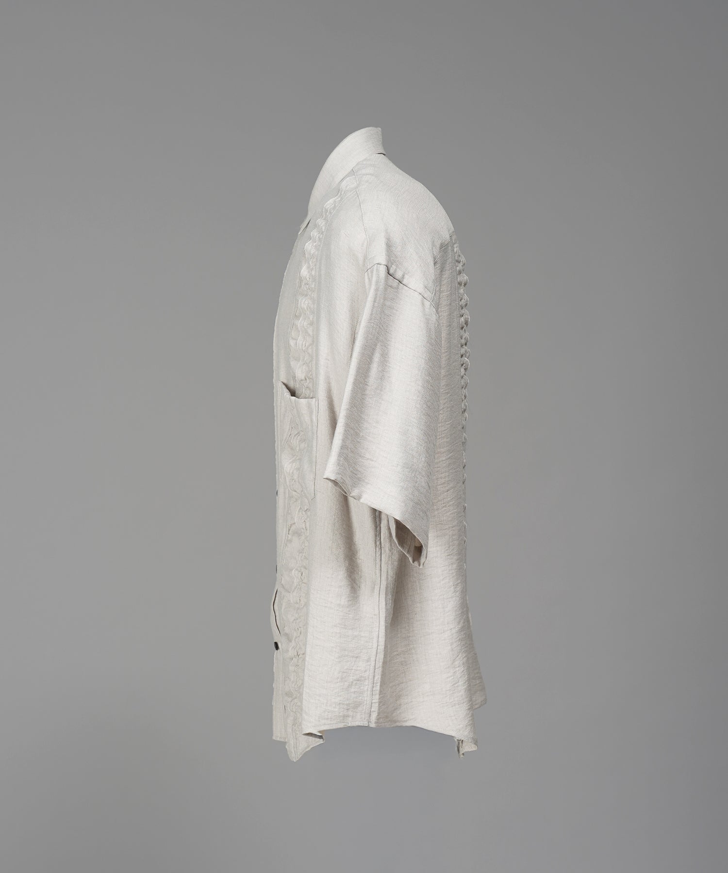 Gathered Ruffle Switching Prime-Over Short Sleeve Shirt