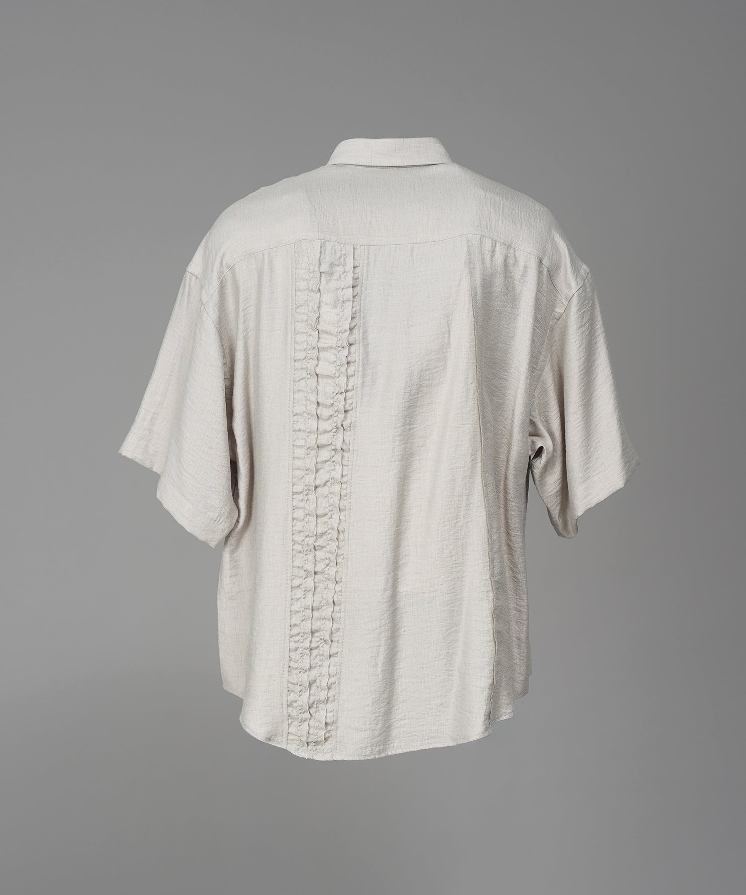 Gathered Ruffle Switching Prime-Over Short Sleeve Shirt