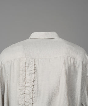 Gathered Ruffle Switching Prime-Over Short Sleeve Shirt