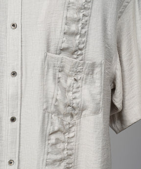 Gathered Ruffle Switching Prime-Over Short Sleeve Shirt