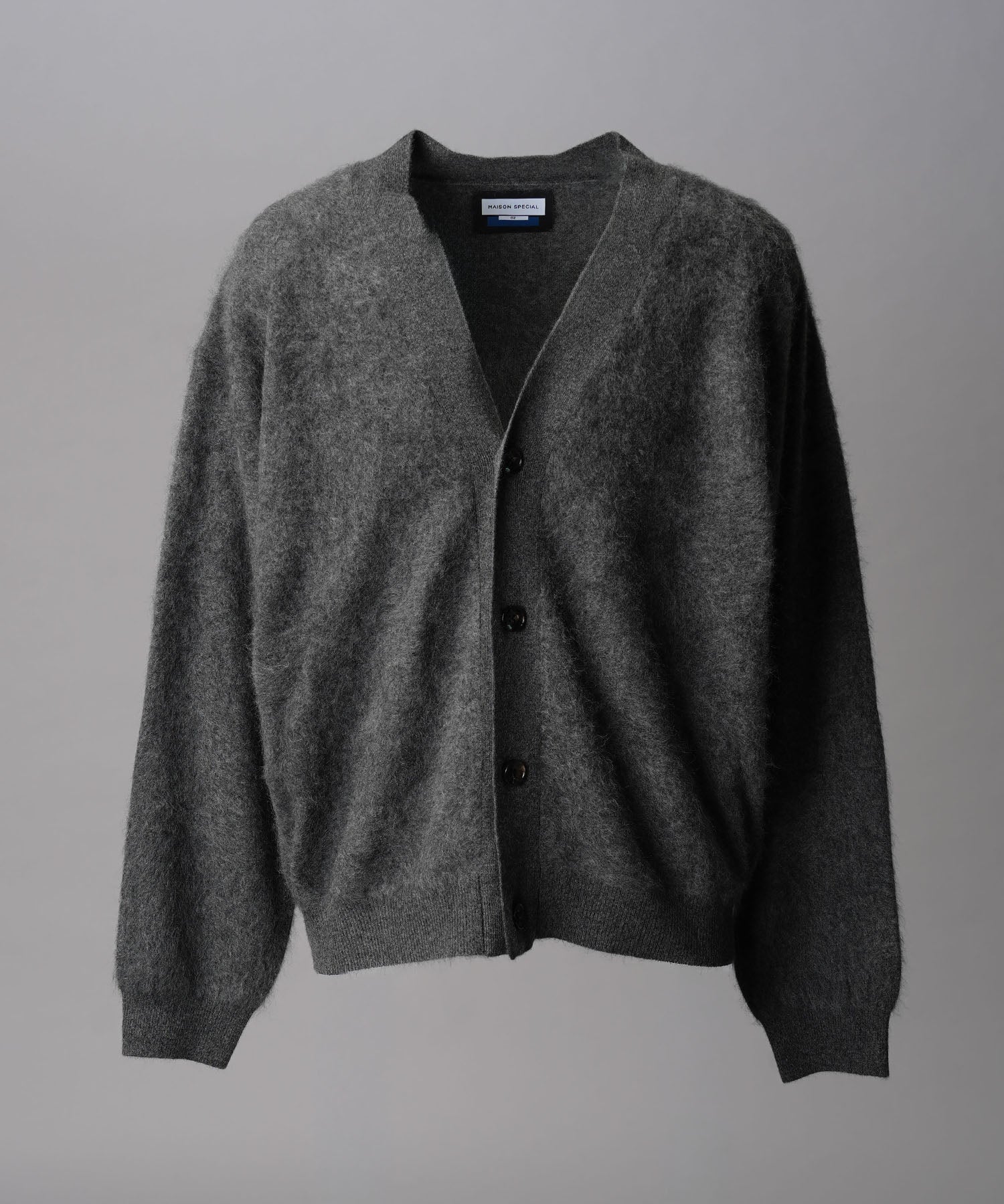 Super140 Brushed Extra Fine Merino Wool V-neck Cardigan