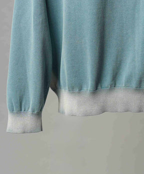 High Twist Pigment Bleach Prime-Over Long Sleeve Knit Polo Shirt
