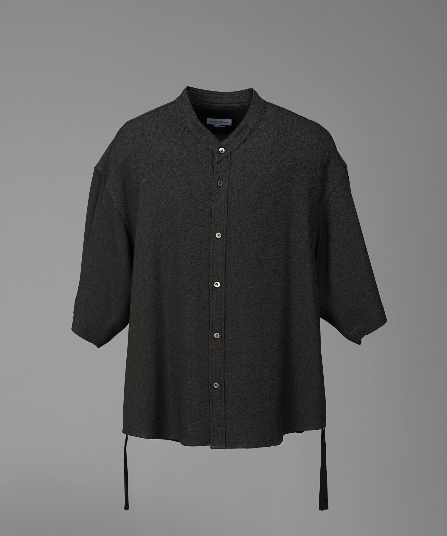Dryamundsen KIMONO V-collar Prime-Over Side Gathers Short Sleeve Shirt