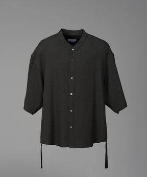 Dryamundsen KIMONO V-collar Prime-Over Side Gathers Short Sleeve Shirt