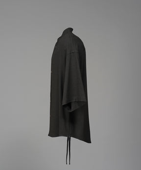 Dryamundsen KIMONO V-collar Prime-Over Side Gathers Short Sleeve Shirt