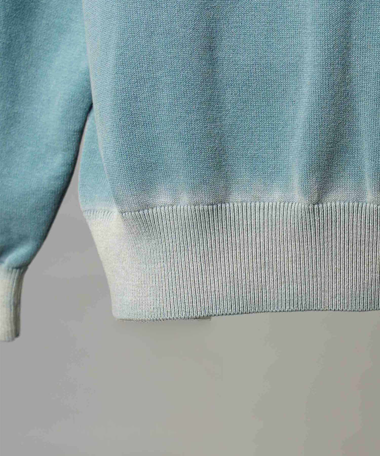 High Twist Pigment Bleach Prime-Over Long Sleeve Knit Polo Shirt