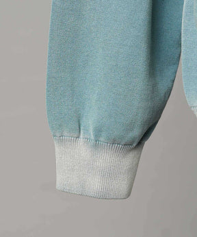 High Twist Pigment Bleach Prime-Over Long Sleeve Knit Polo Shirt