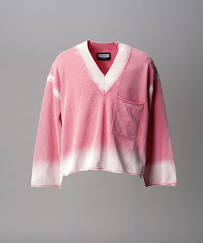 Gradation Short Length Prime-Over V-Neck Knit Pullover