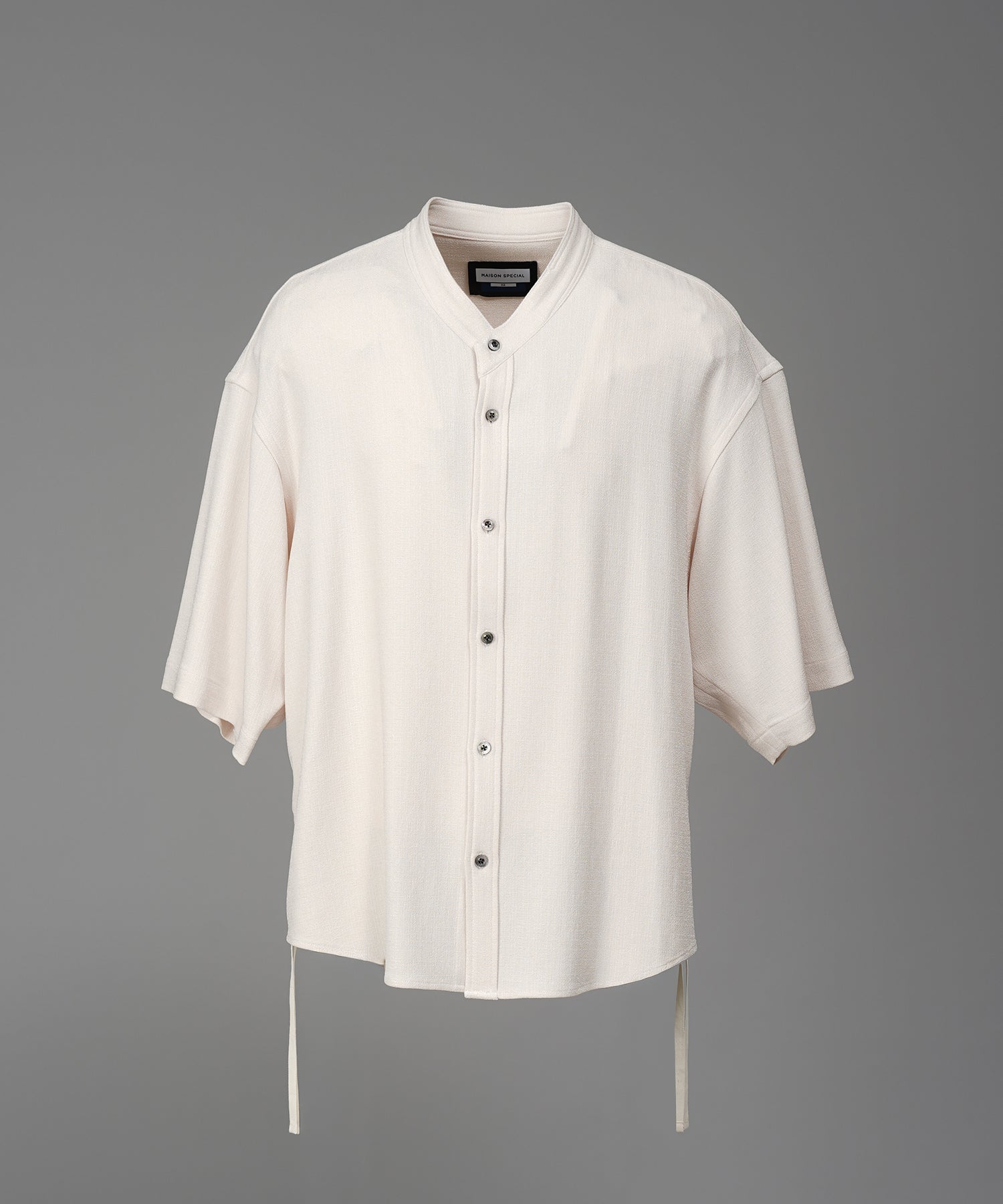 Dryamundsen KIMONO V-collar Prime-Over Side Gathers Short Sleeve Shirt