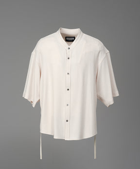 Dryamundsen KIMONO V-collar Prime-Over Side Gathers Short Sleeve Shirt