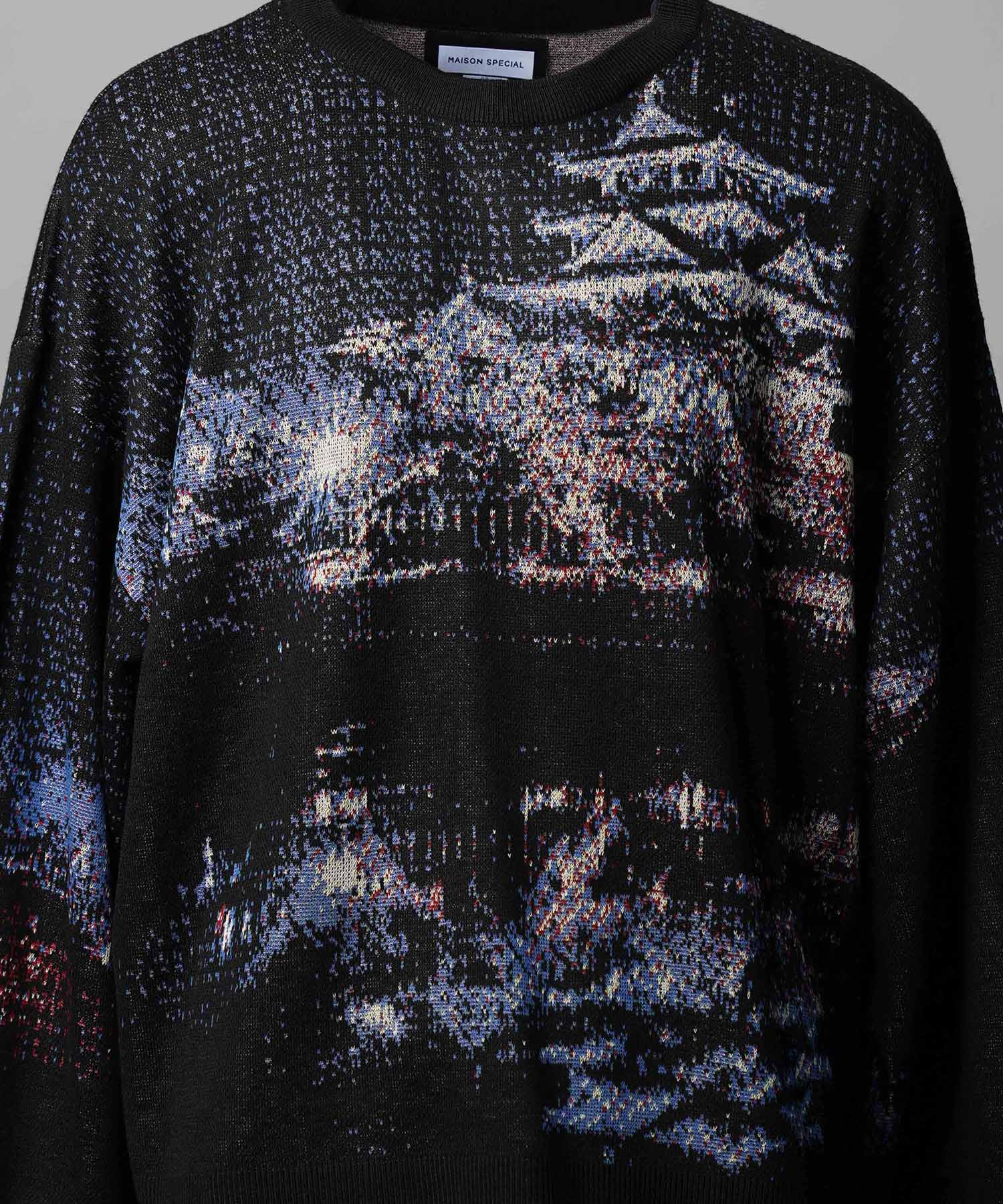 [城市系列]“ Nagoya” Prime-Erover Kew Neck编织套头衫