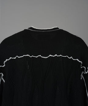 Cotton Bulky Acrylic Blend Prime-Over Gradation Dyeing Knit