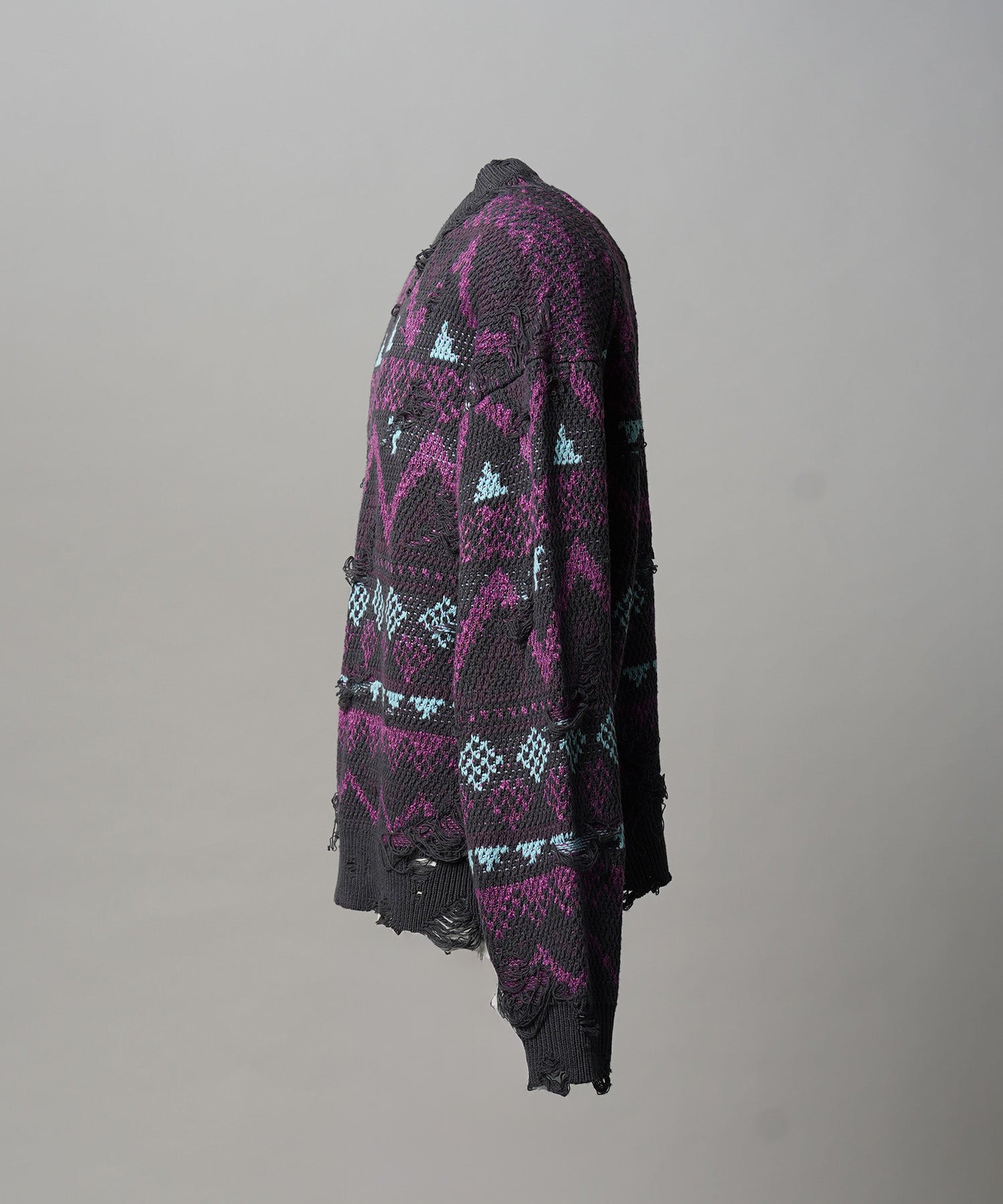 [25AW PRE-ORDER] Nordic Damage Jacquard Prime-Over Crew Neck Knit Pullover