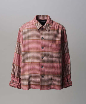 【Italian Dead Stock Fabric】Prime-Over Regular Collar Heavy-Weight Flannel Shirt