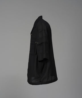 Cargo Pocket Prime-Over Sheer Open Collar Shirt