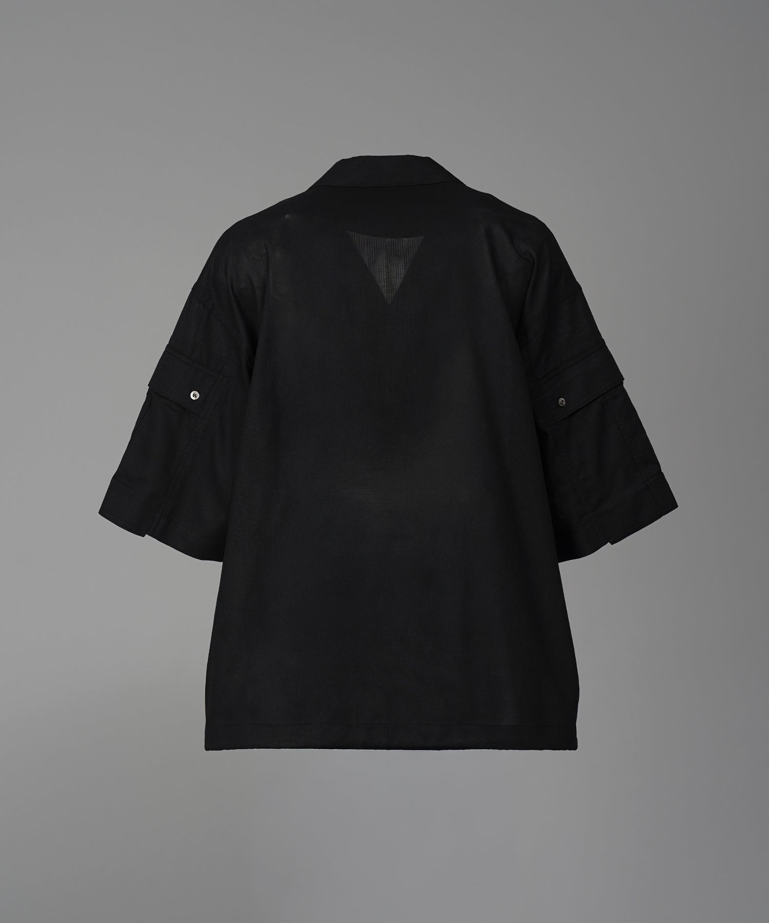 Cargo Pocket Prime-Over Sheer Open Collar Shirt