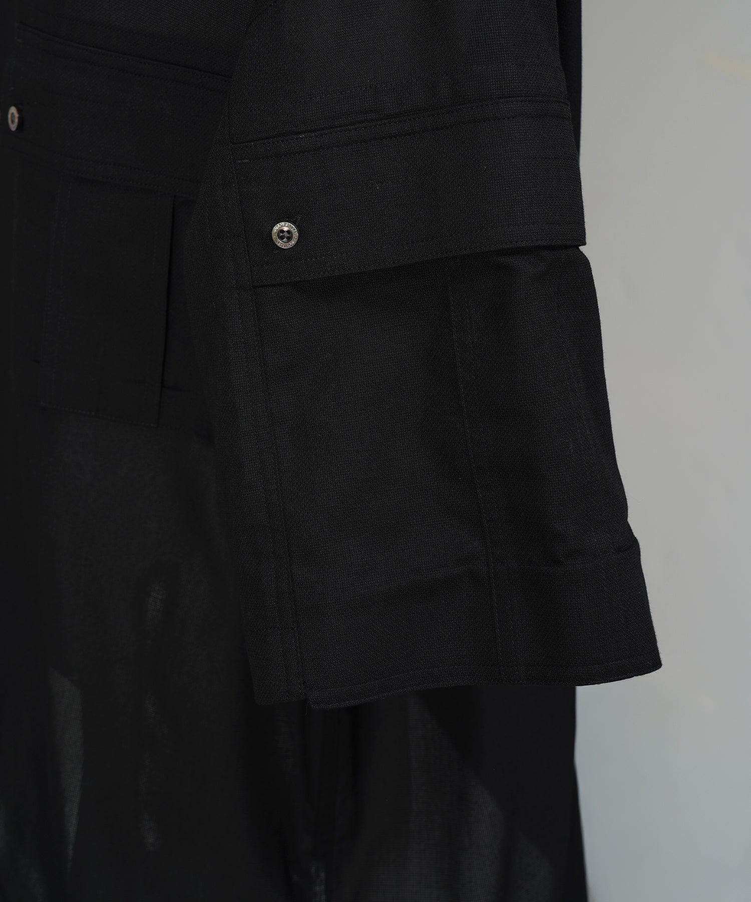 Cargo Pocket Prime-Over Sheer Open Collar Shirt