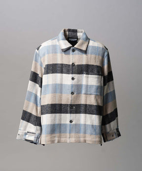 【Italian Dead Stock Fabric】Prime-Over Regular Collar Heavy-Weight Flannel Shirt