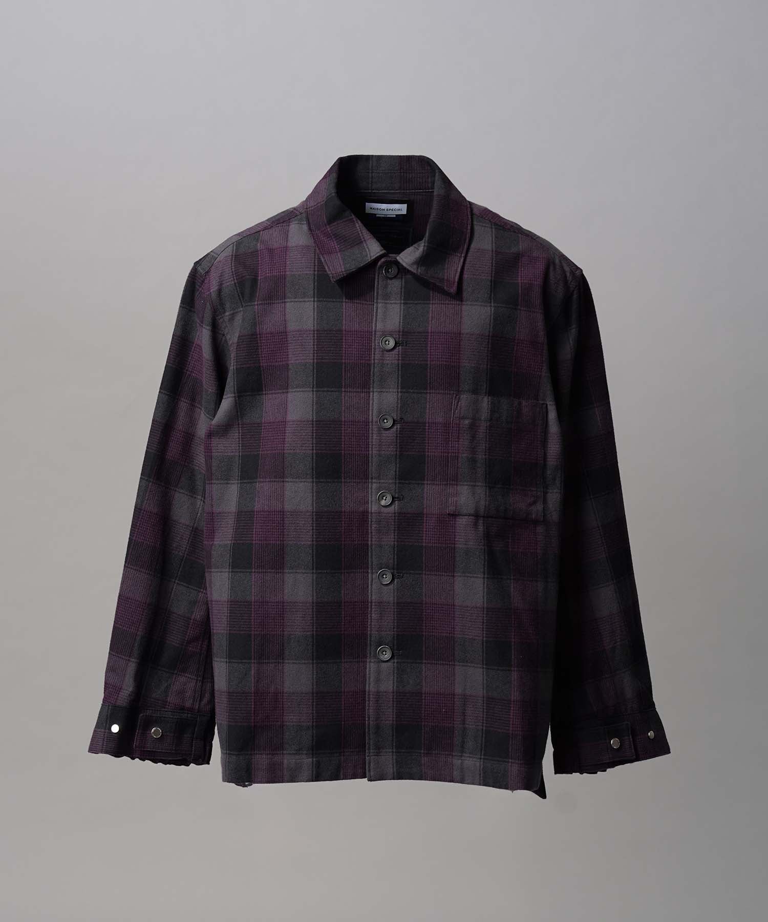 【Italian Dead Stock Fabric】Prime-Over Regular Collar Heavy-Weight Flannel Shirt
