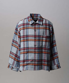【Italian Dead Stock Fabric】Prime-Over Regular Collar Heavy-Weight Flannel Shirt
