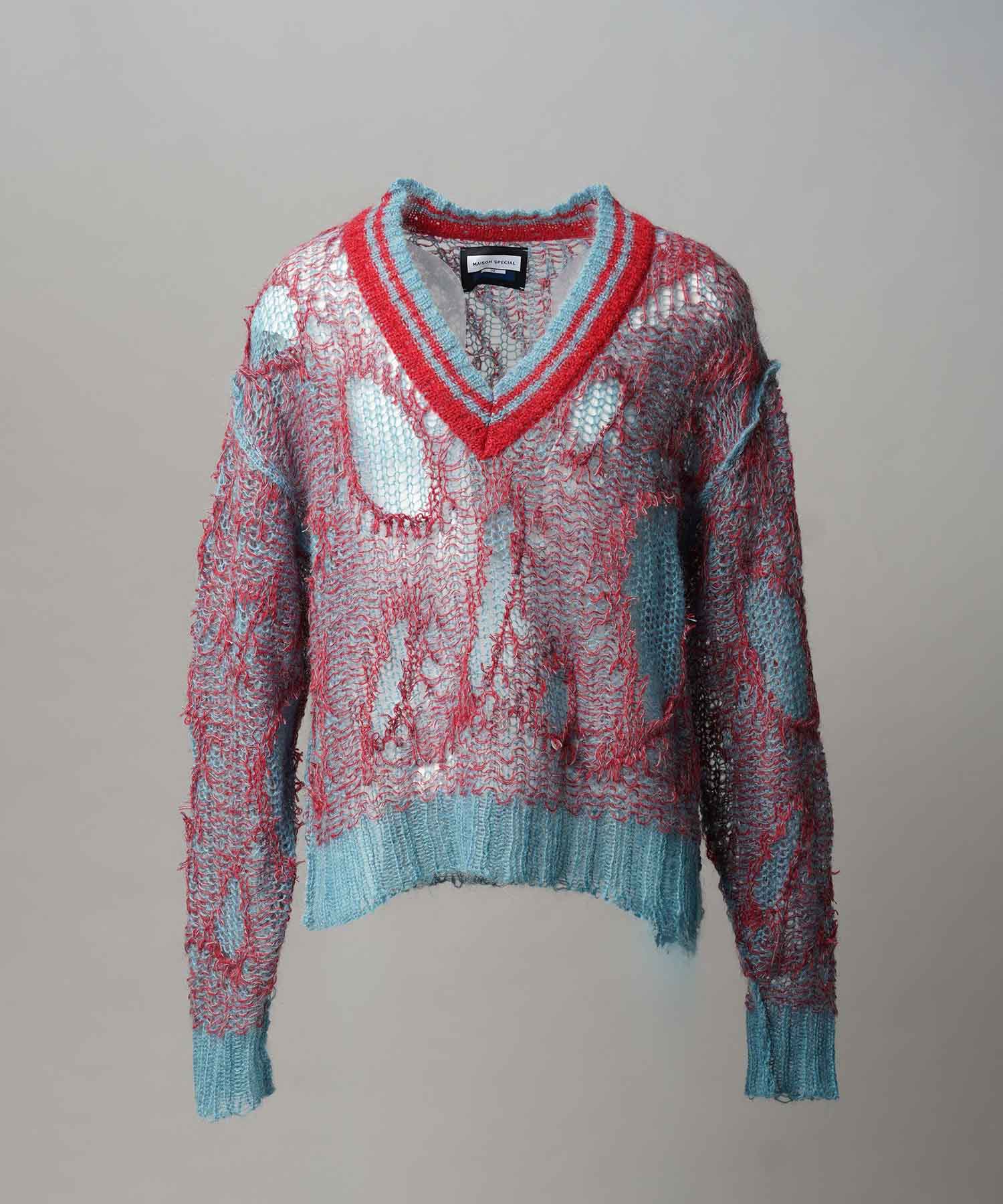 Mohair Sheer V-Neck 니트 풀오버