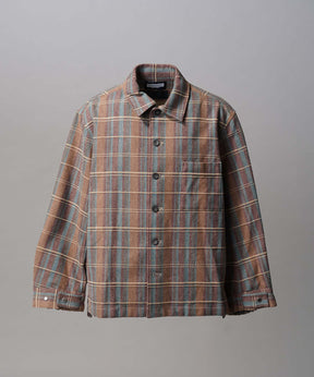 【Italian Dead Stock Fabric】Prime-Over Regular Collar Heavy-Weight Flannel Shirt