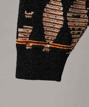 [25AW PRE-ORDER] Rug Pattern Mall Yarn Jacquard Prime-Over Crew Neck Knit Pullover