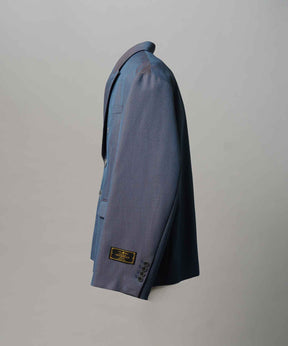 4种颜色Chambray可洗的羊毛峰峰翻领双胸夹克