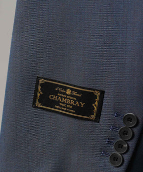 4种颜色Chambray可洗的羊毛峰峰翻领双胸夹克