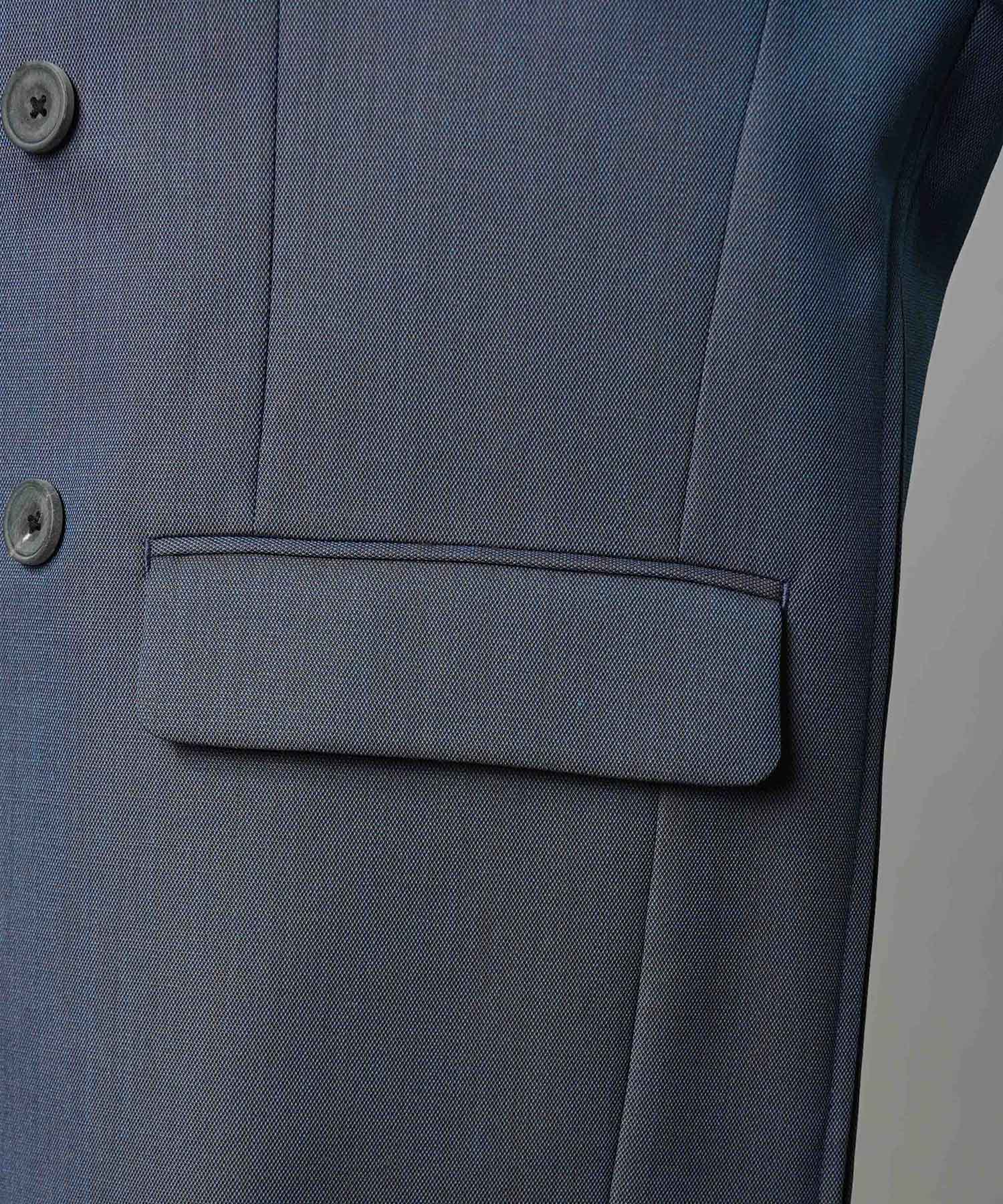 4种颜色Chambray可洗的羊毛峰峰翻领双胸夹克