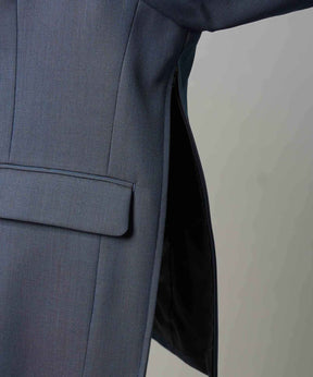 4种颜色Chambray可洗的羊毛峰峰翻领双胸夹克