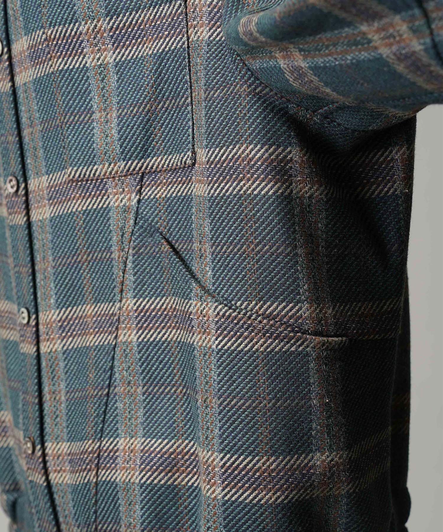 [Sale starts at 12:00 pm on Saturday, September 13th] [Italian Dead Stock Fabric] Prime-Over Curved Shirts Blouson