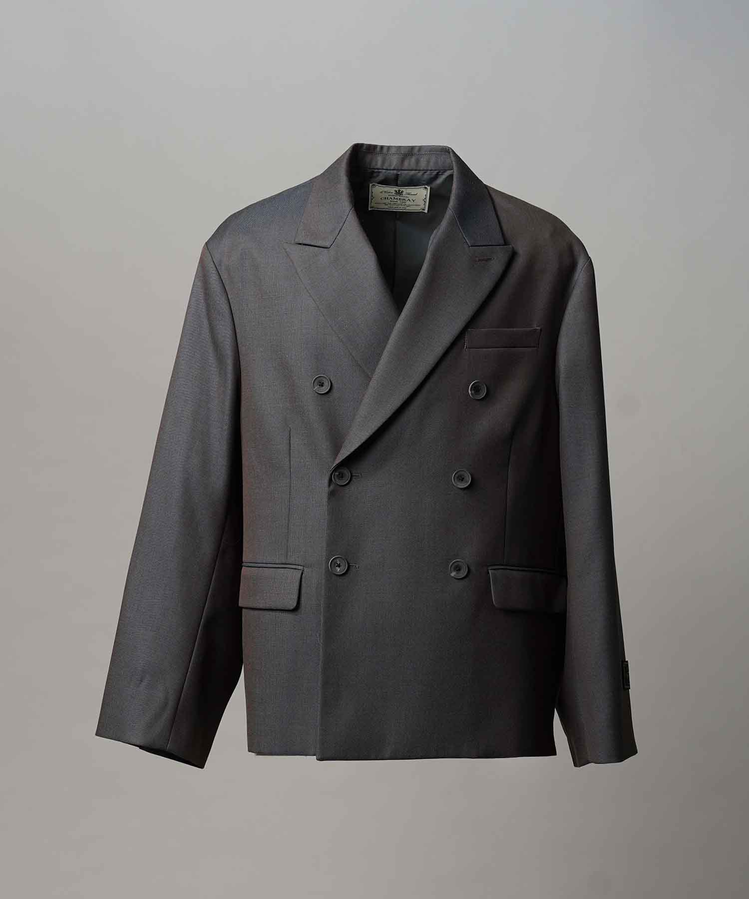 4 Colors Chambray Washable Wool Prime-Over Peaked Lapel