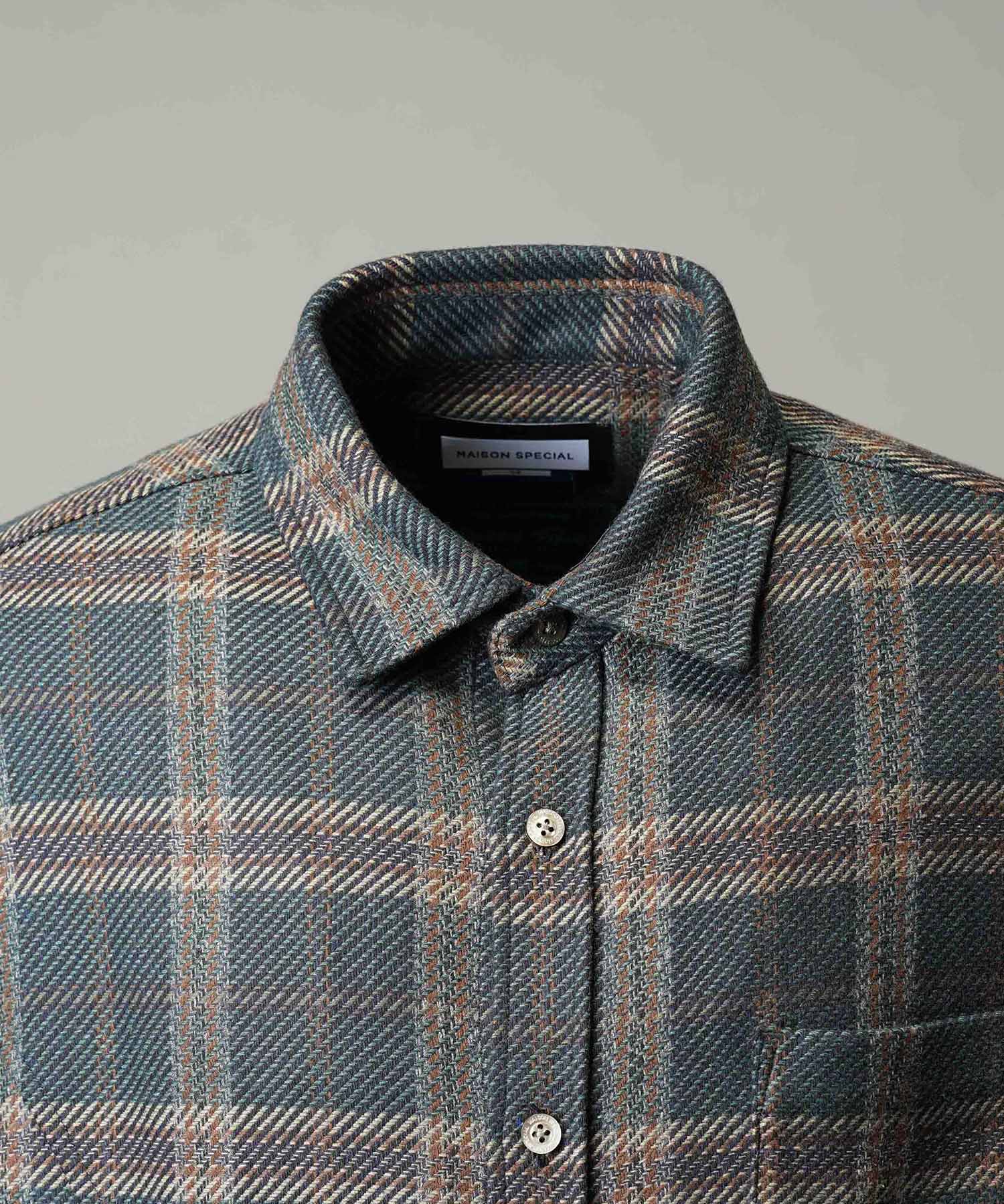 [Sale starts at 12:00 pm on Saturday, September 13th] [Italian Dead Stock Fabric] Prime-Over Curved Shirts Blouson