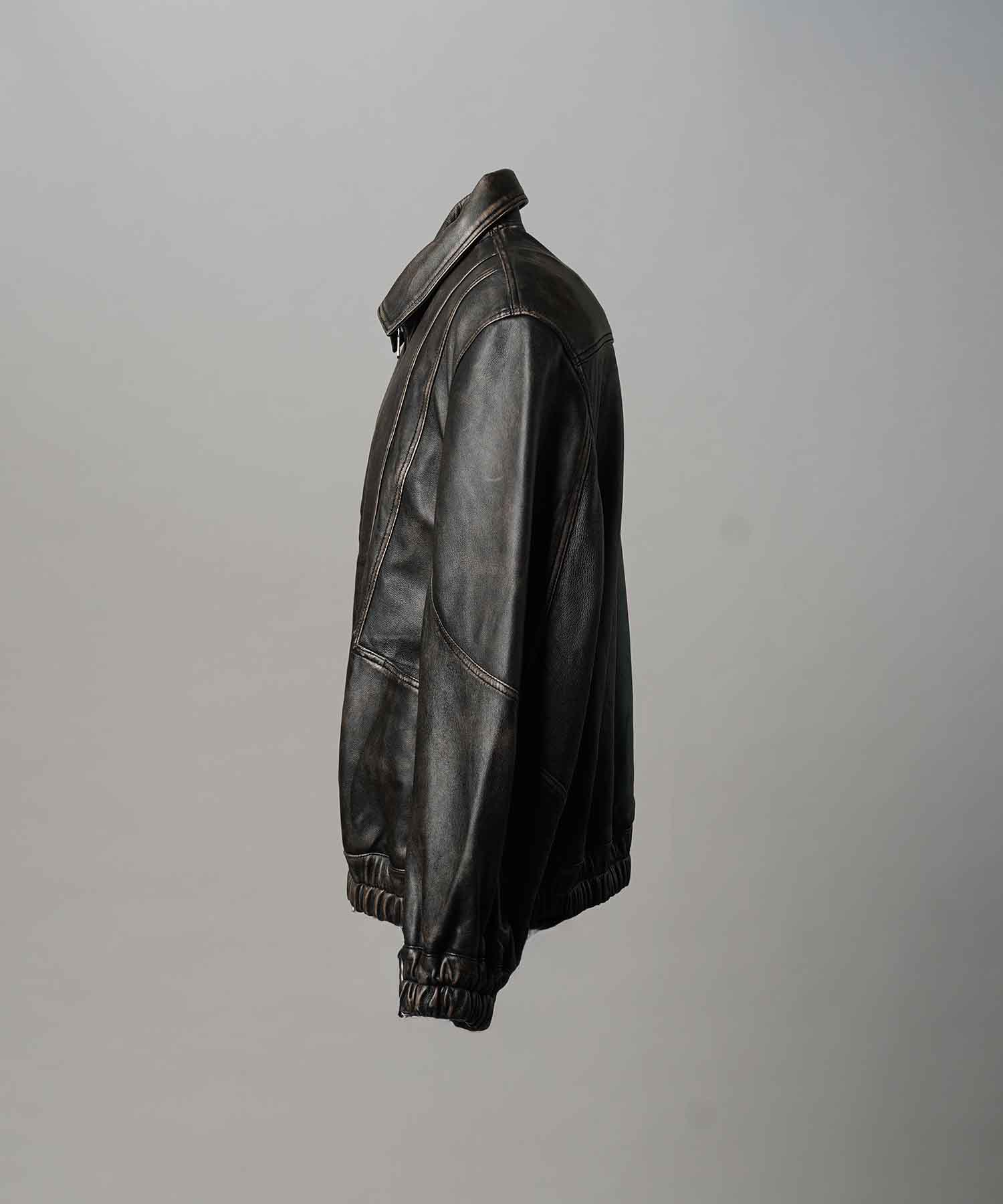 Sheep Leather Single Collard Blouson