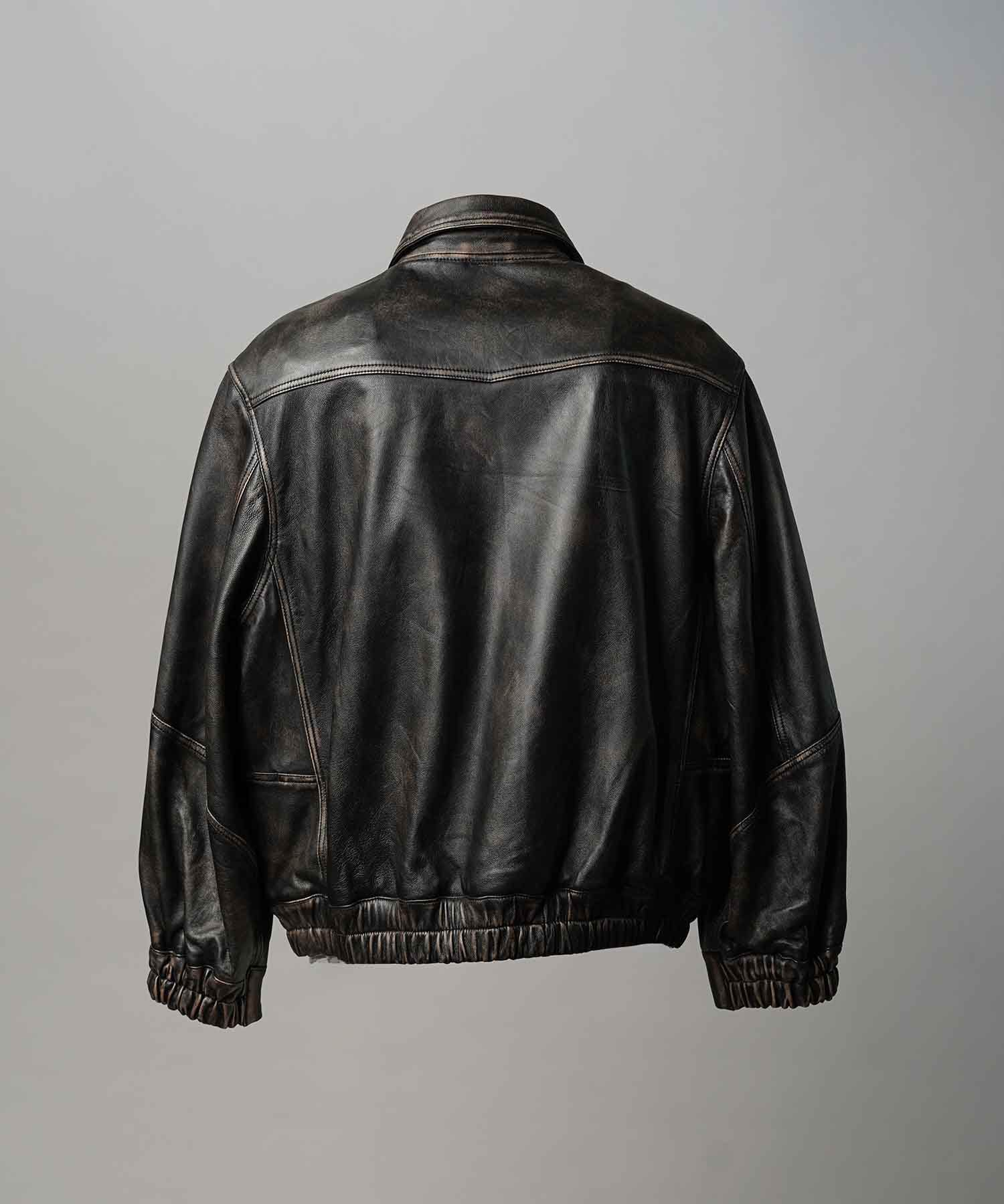 Sheep Leather Single Collard Blouson