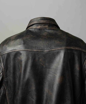Sheep Leather Single Collard Blouson