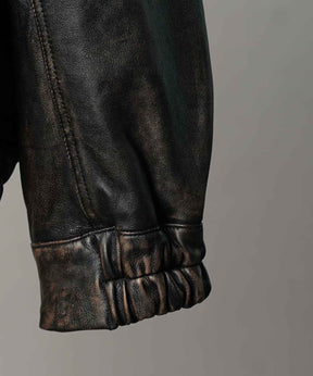 Sheep Leather Single Collard Blouson
